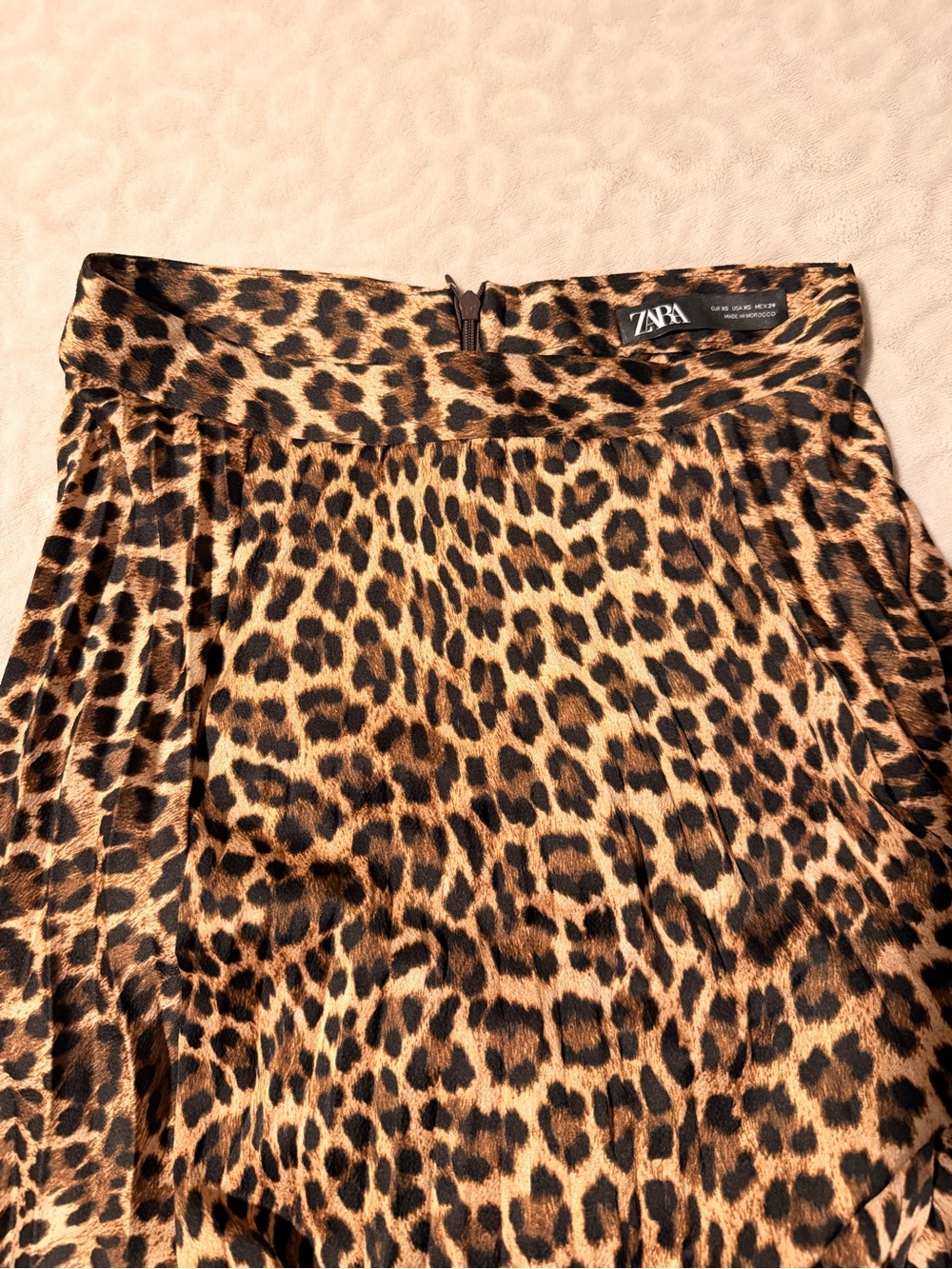 Zara Leopard Asymmetrical Handkerchief Hem Skirt XS Animal Print - Picture 5 of 7